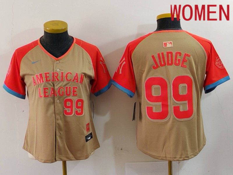 Women New York Yankees #99 Judge Orange All star 2024 Nike MLB Jersey style 5